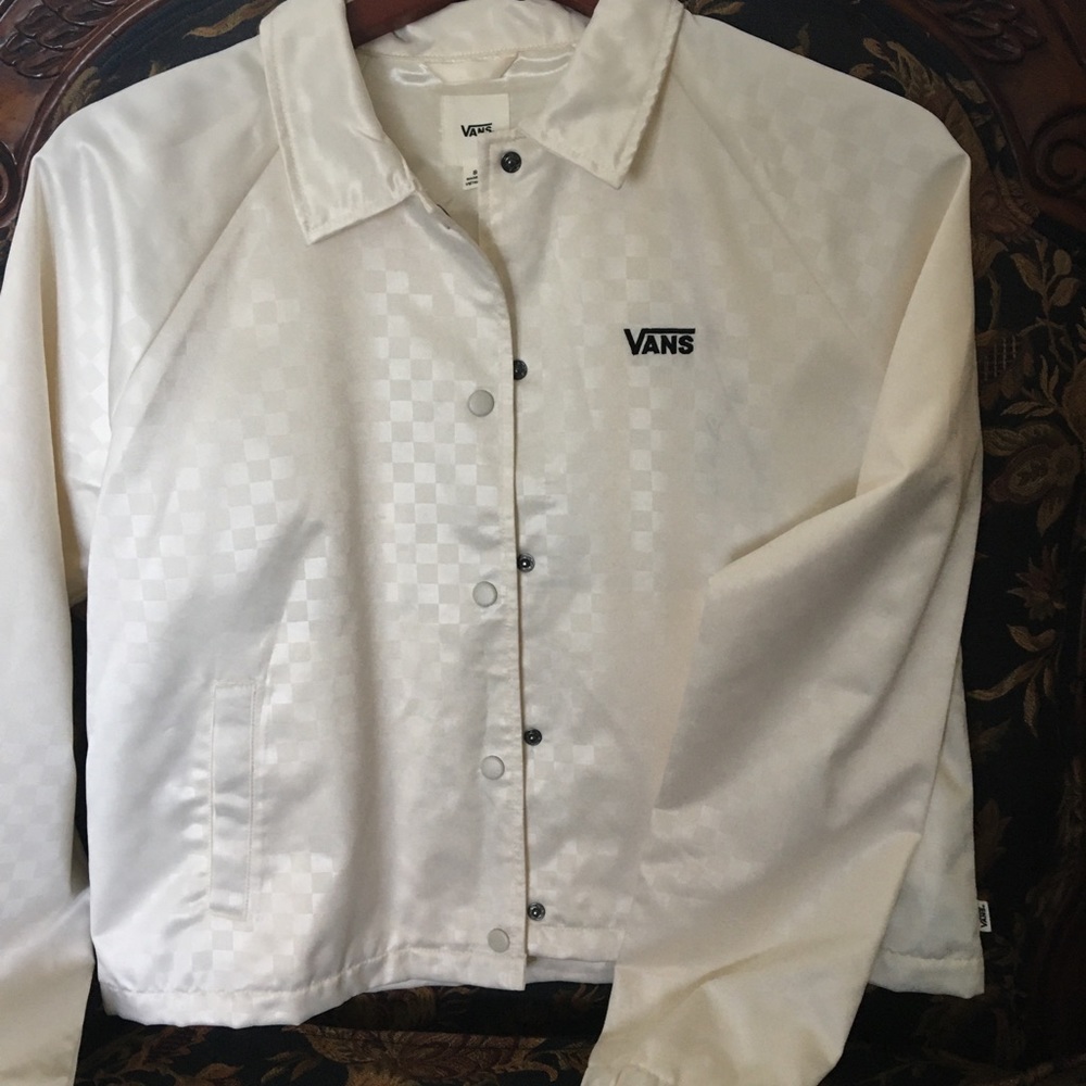 NWOT Women’s Vans Heart Lizzie Coaches Jacket White Sz S